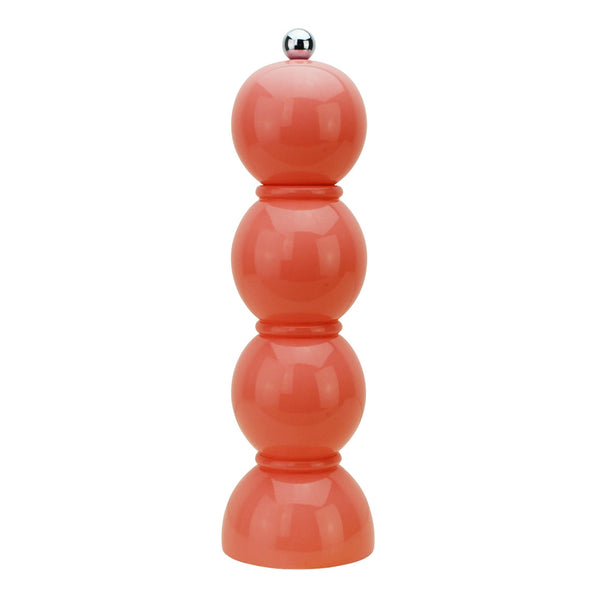 Coral Pink Lacquer Bobbin Salt or Pepper Mill Grinder - Addison Ross Ltd UK