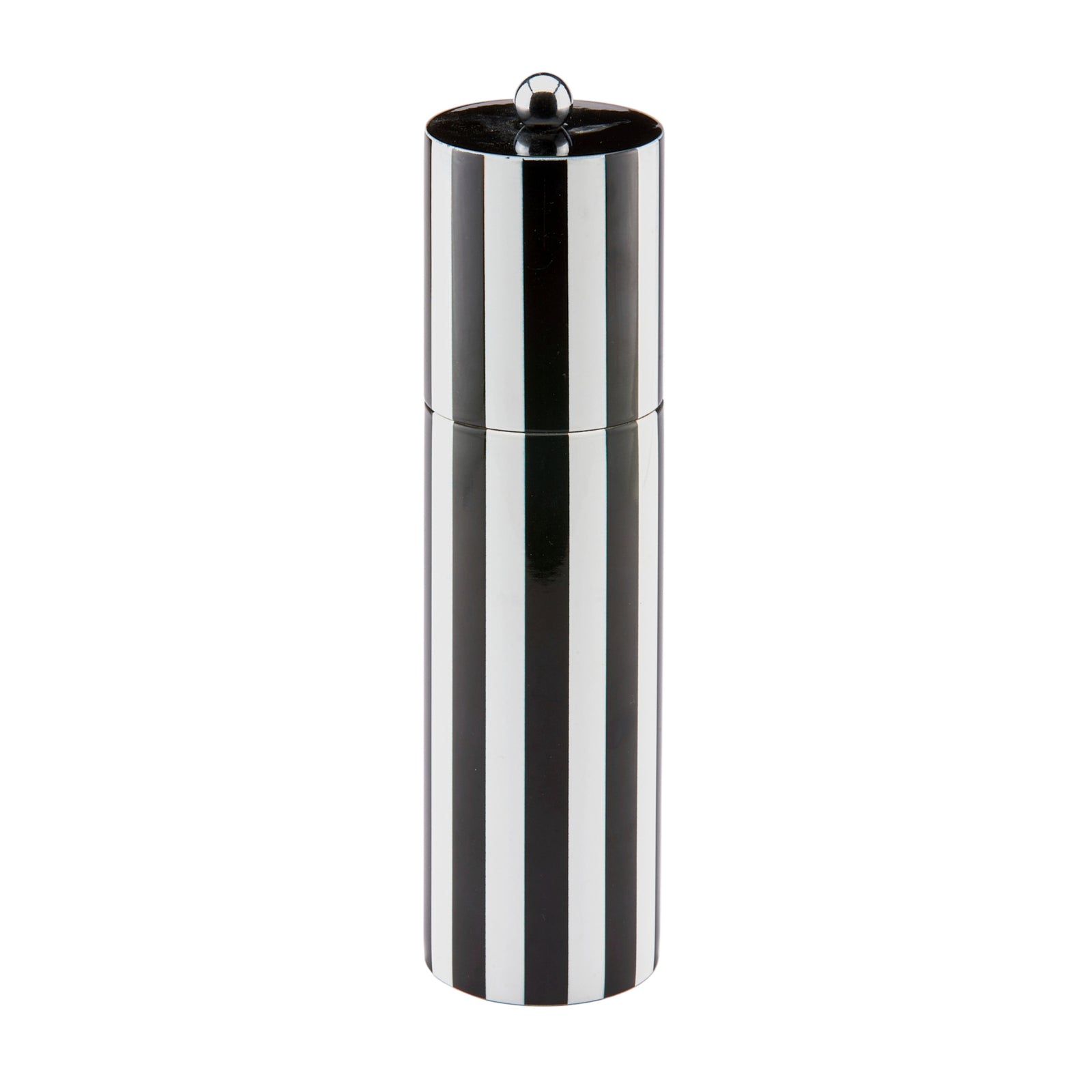 Black Striped Column Salt or Pepper Mill