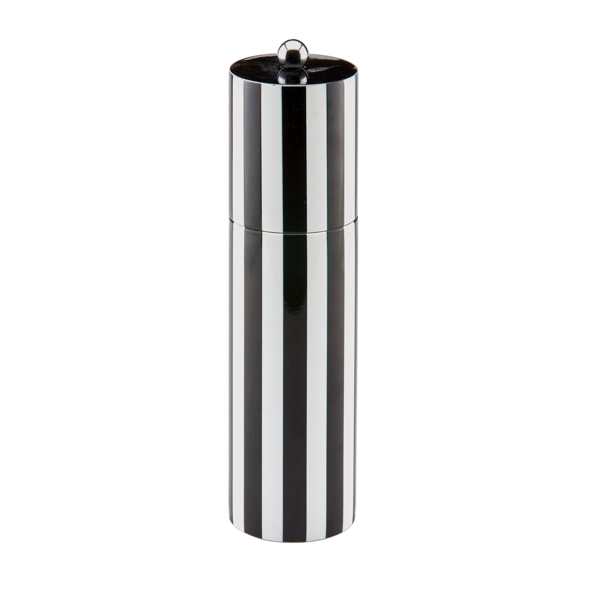 Black Striped Column Salt or Pepper Mill