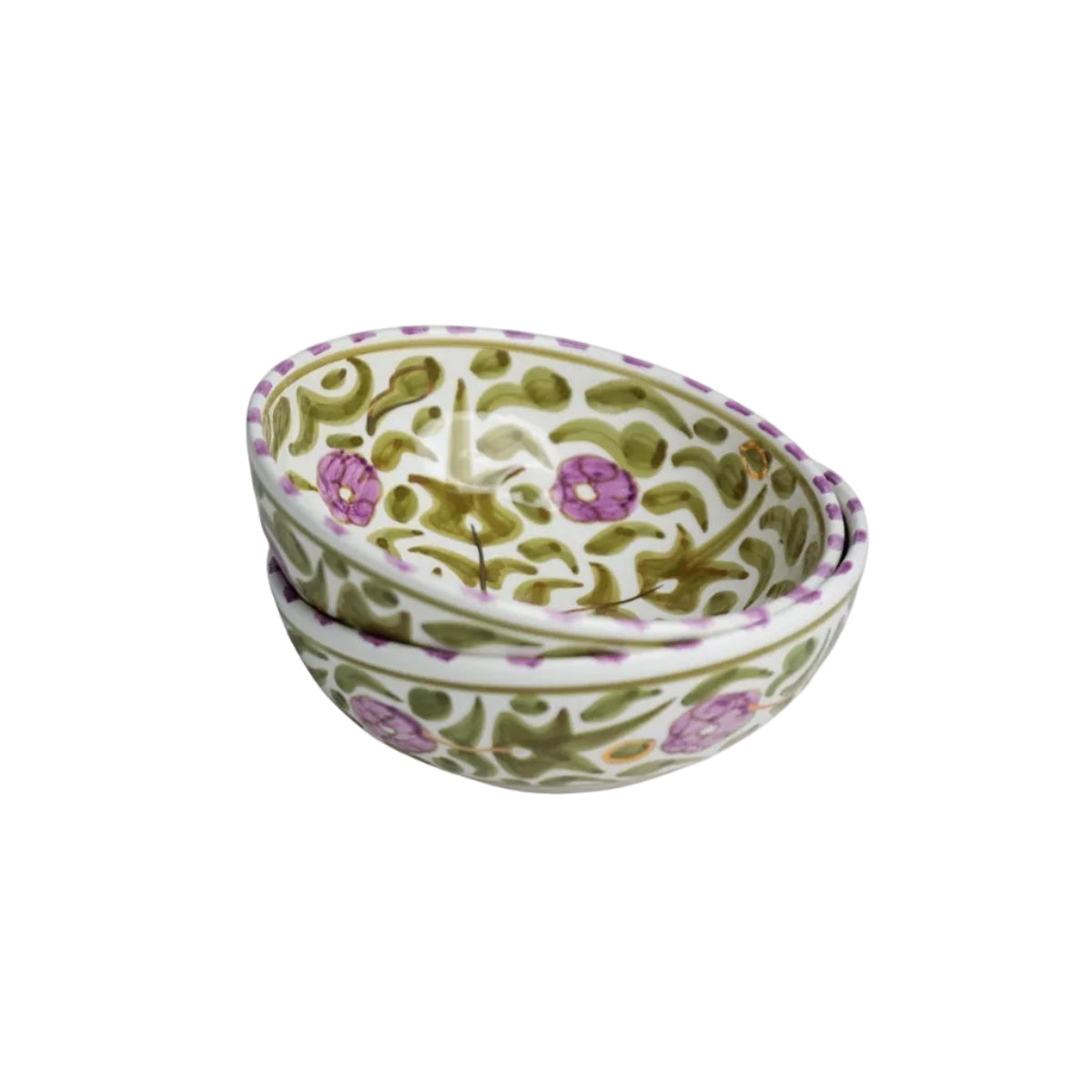 Shallow Bowl - Iris Gold Flower