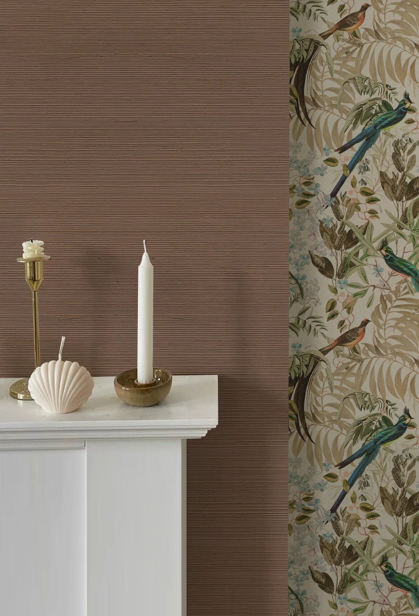 Grasscloth Wallpaper - Brown Stone