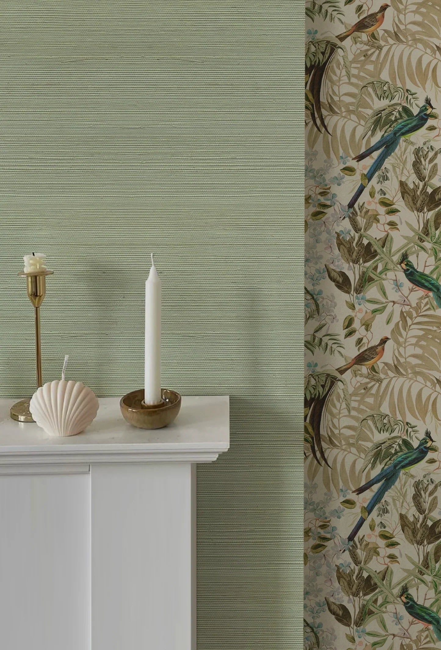 Grasscloth Wallpaper - Earth Green