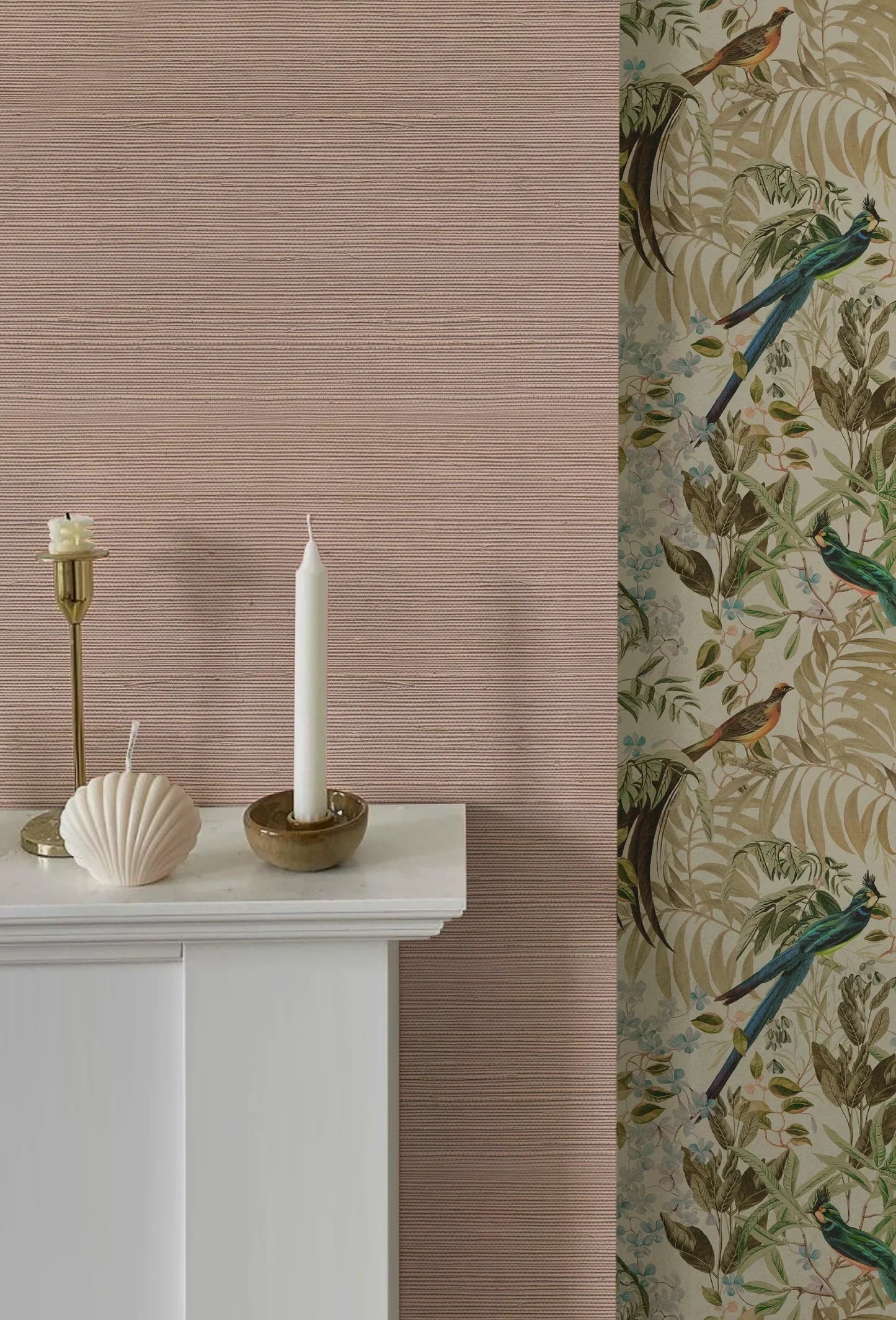Grasscloth Wallpaper - Peach Sand