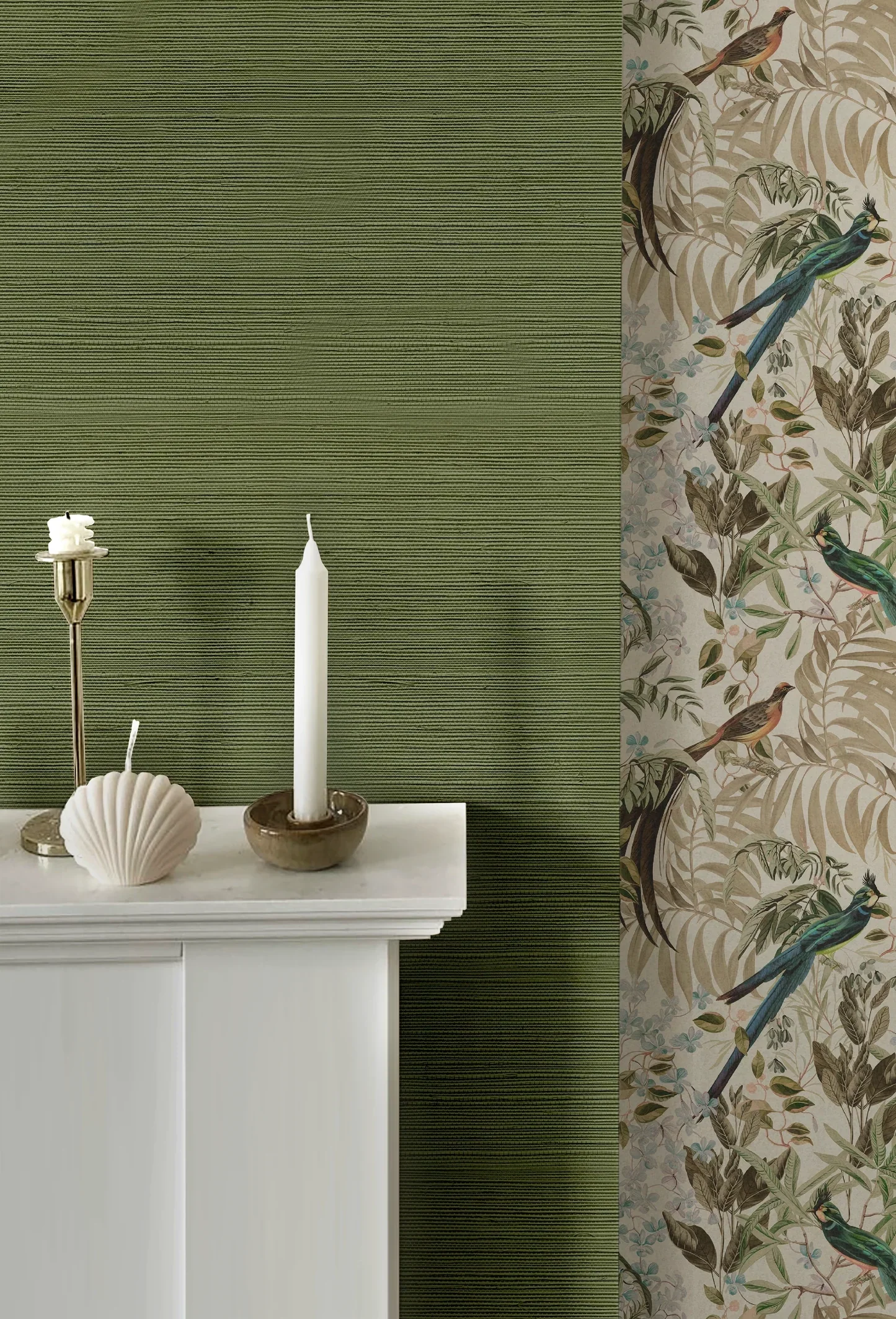 Grasscloth Wallpaper - Treetop Green