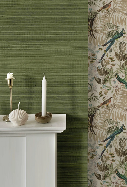 Grasscloth Wallpaper - Treetop Green