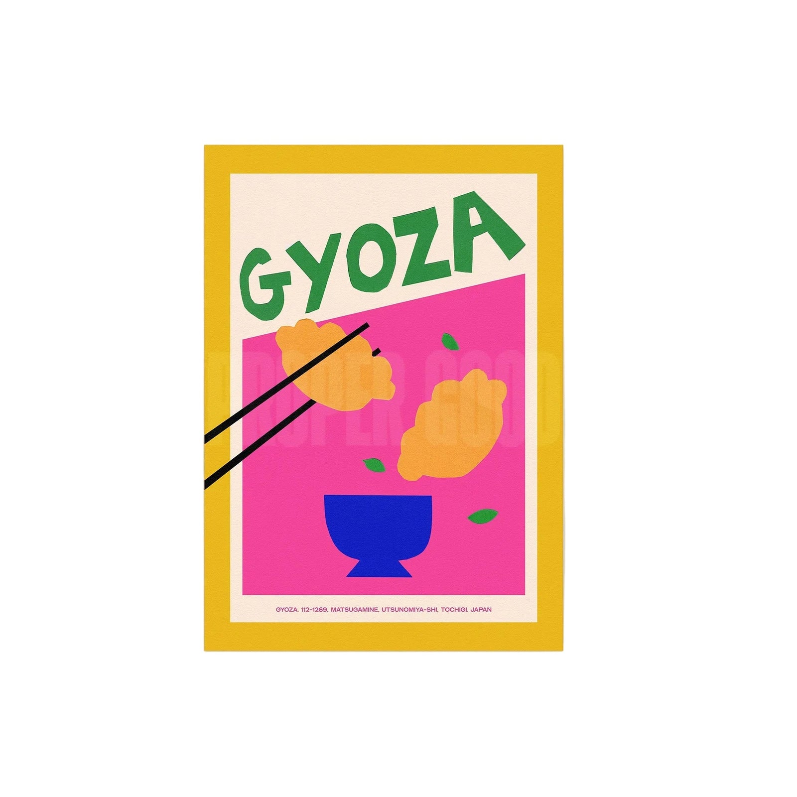 Gyoza Hand Collaged Print