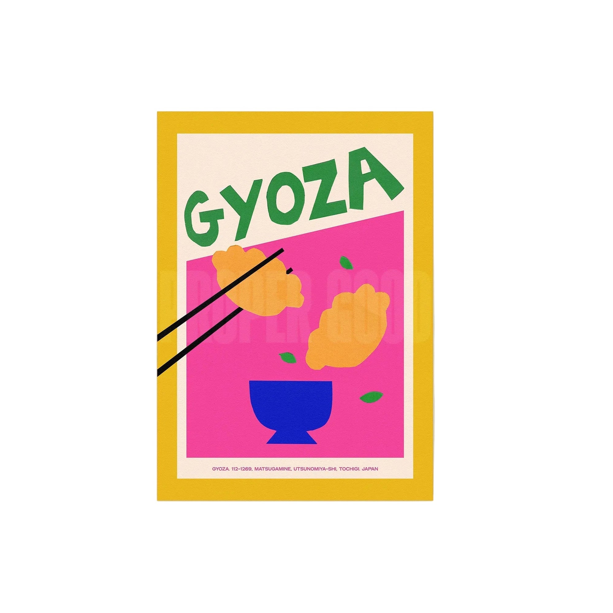 Gyoza Hand Collaged Print
