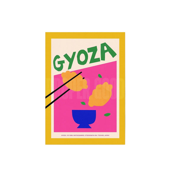 Gyoza Hand Collaged Print
