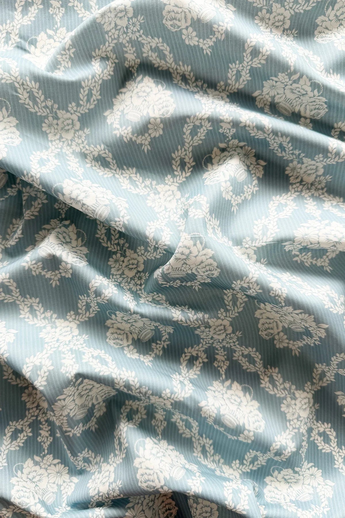 Reversible Ruffle-Edge Heirloom Quilt Made With Liberty Fabrics & Bridgerton Amelie Luise & Garland Hampers