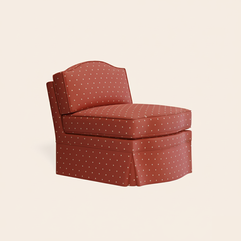 Felix Slipper Chair, Red Velvet