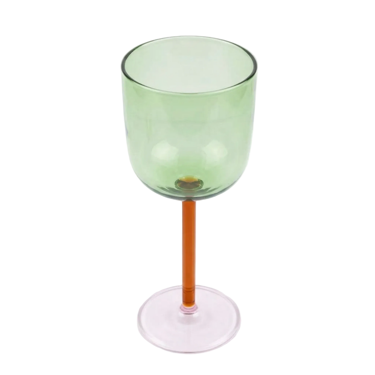 Color Pop Wine Glass Green 3x7 Inches Set of 2 Handblown - Casa Amarosa