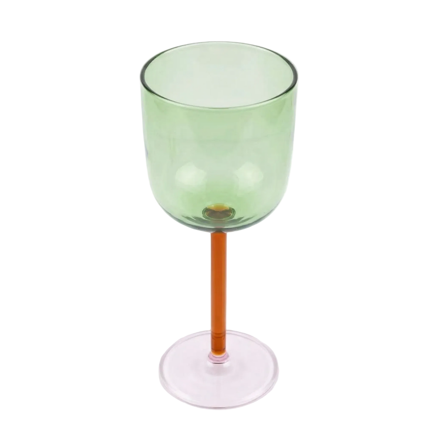Color Pop Wine Glass Green 3x7 Inches Set of 2 Handblown - Casa Amarosa