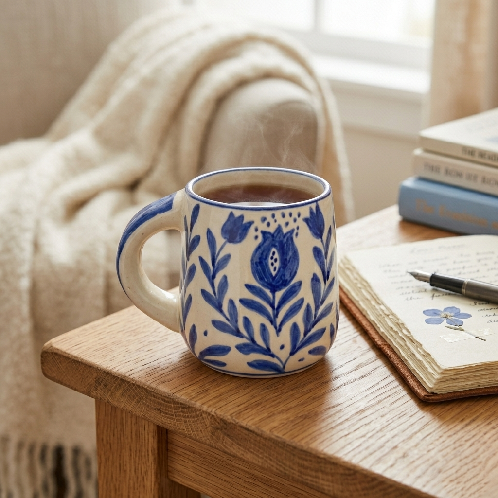 Blue Anaar Coffee Mug- , 3.5 X 3 Inches (Set of4)