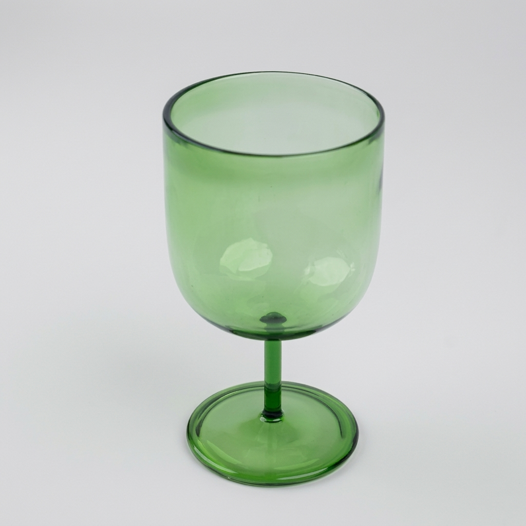 Emerald Green Stemmed Cocktail Glass , 5 x 2.8 Inches (Set of 2)