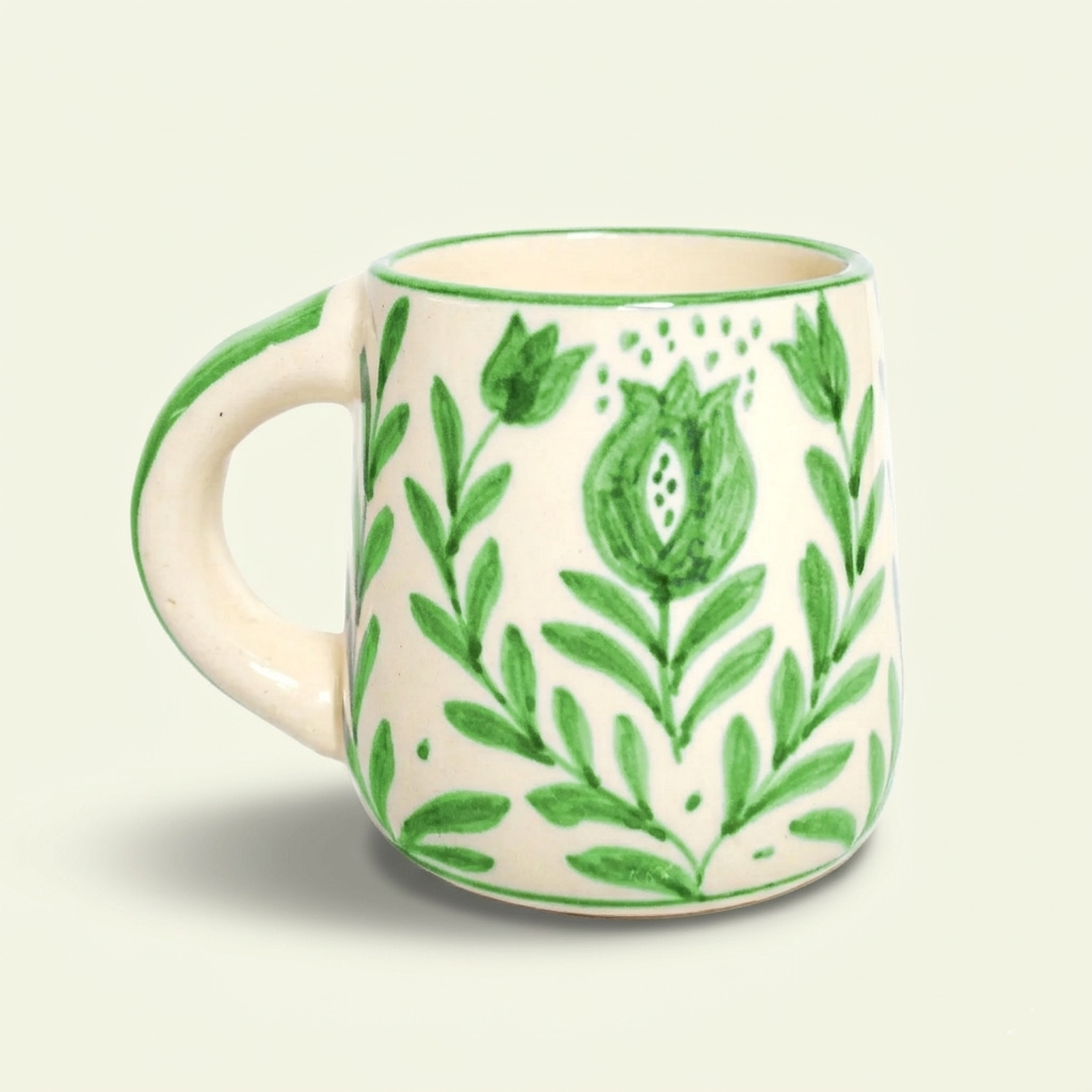 Green Anaar Coffee Mug- , 3.5 X 3 Inches (Set of 4)