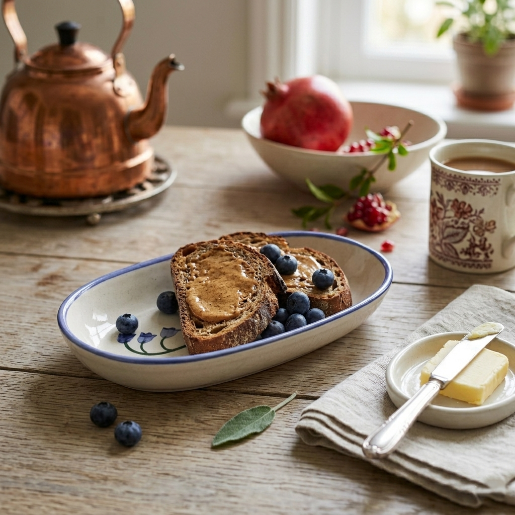 Handmade Ceramic Serving Bowl - Blue Bell , 1.5 x 8 x 4 Inches - Set of 4