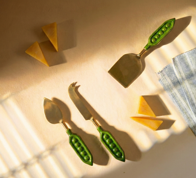 Pea Cheese Knife Set of 3 7x2 Inches - Casa Amarosa