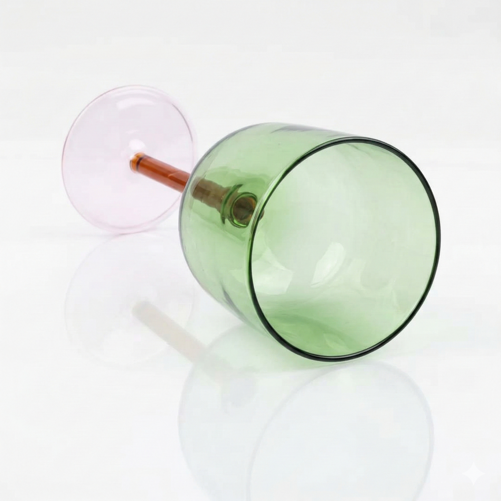 Color Pop Wine Glass - Green,  3 x 7 Inches - Set of 2)