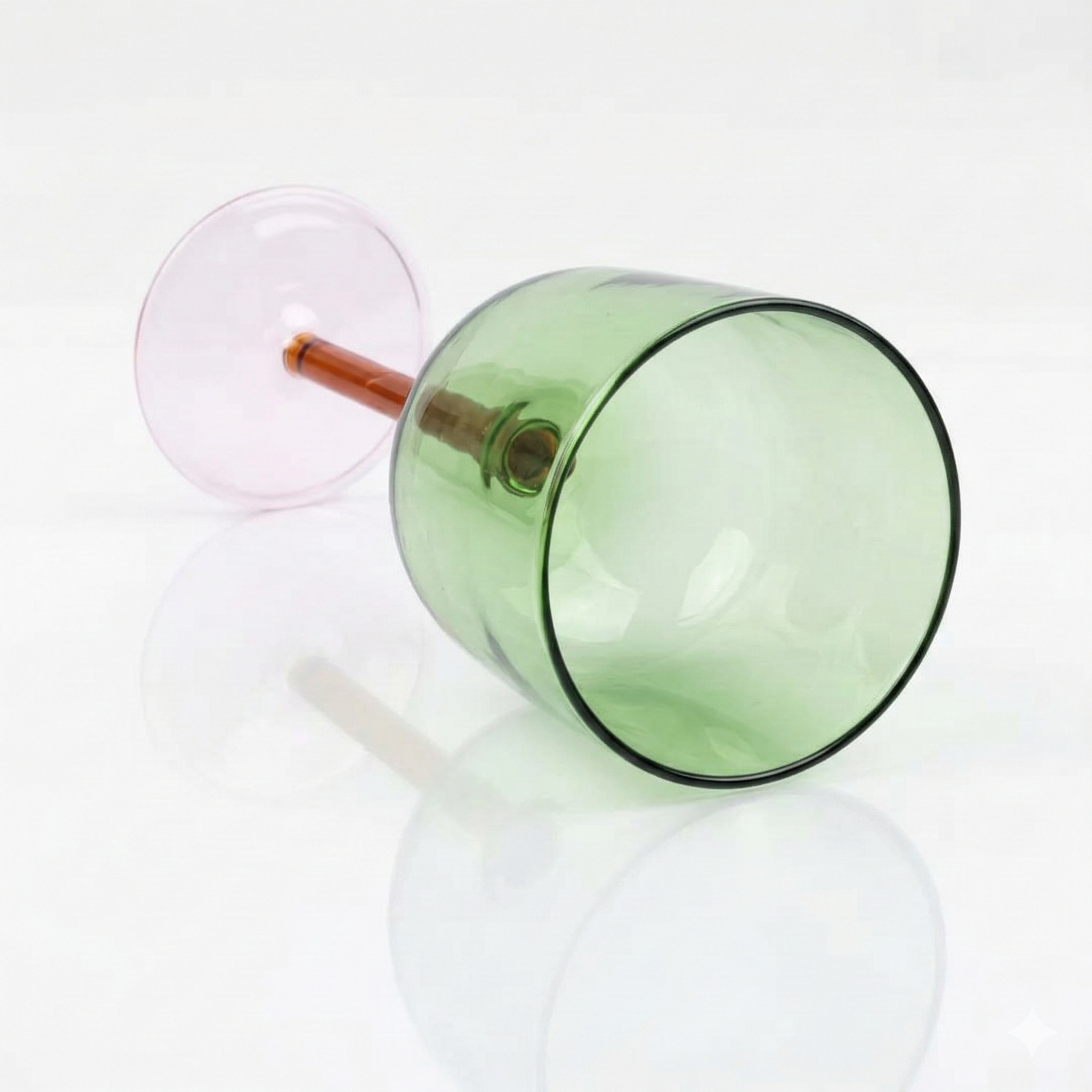 Color Pop Wine Glass - Green,  3 x 7 Inches - Set of 2)