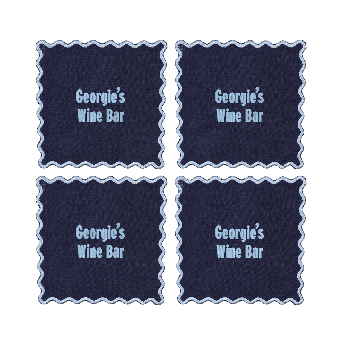 The Vivienne Square Cocktail Napkins - Navy
