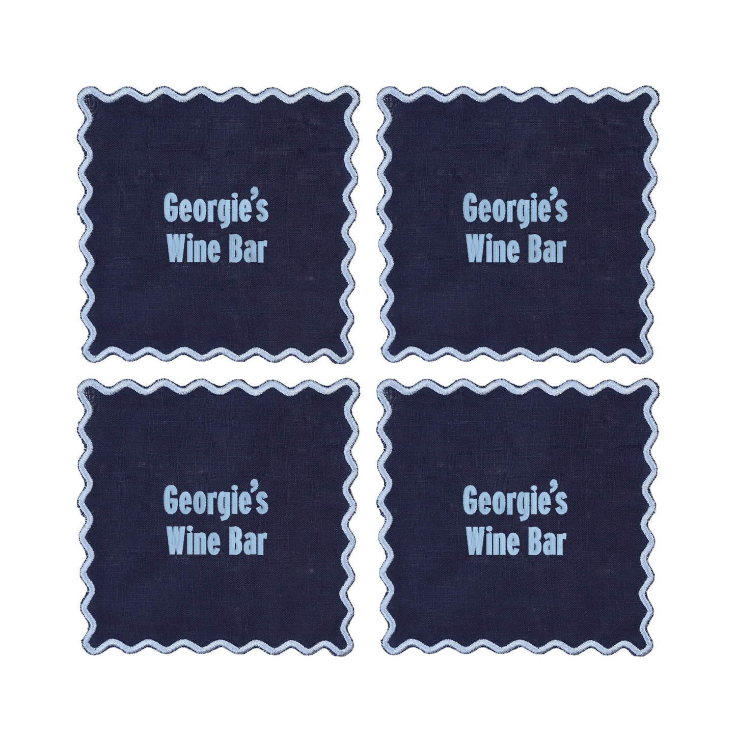 The Vivienne Square Cocktail Napkins - Navy
