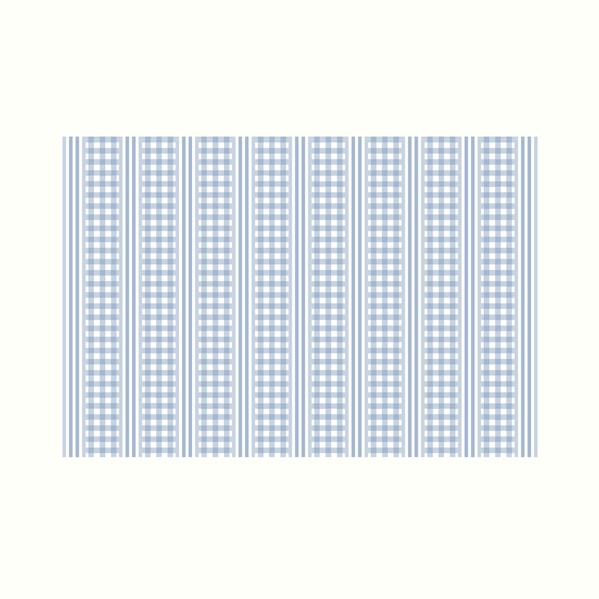 Blue Gingham Print Cotton Tablecloth