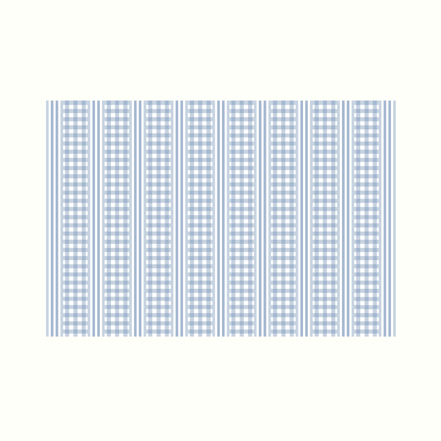 Blue Gingham Print Cotton Tablecloth