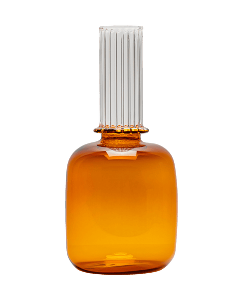 Glass Bedside Carafe and Water tumbler amber Issy Granger