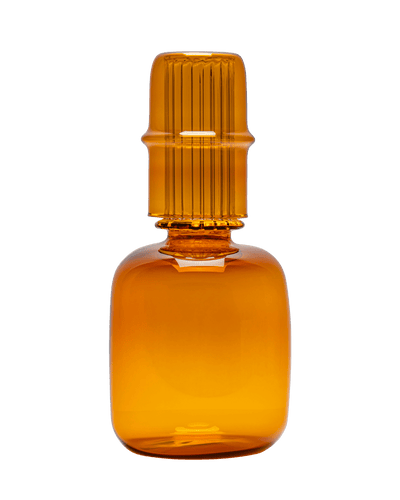Glass Bedside Carafe and Water tumbler amber Issy Granger