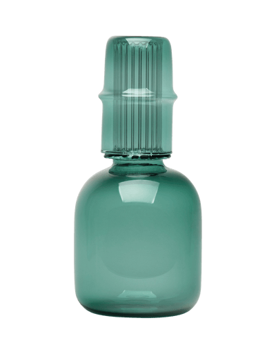 Glass Bedside Carafe and water tumbler teal Issy Granger 