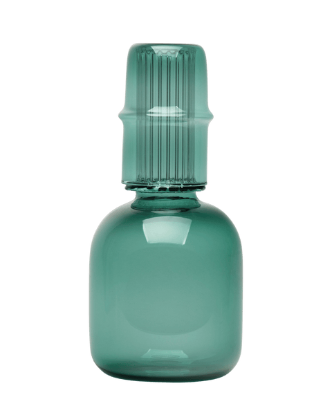 Glass Bedside Carafe and water tumbler teal Issy Granger 