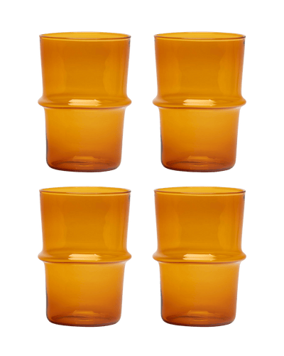 Glass Ridge Stackable Amber Water Glass Issy Granger 
