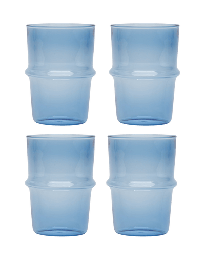 Glass Ridge Stackable Blue Water Tumblers Issy Granger 