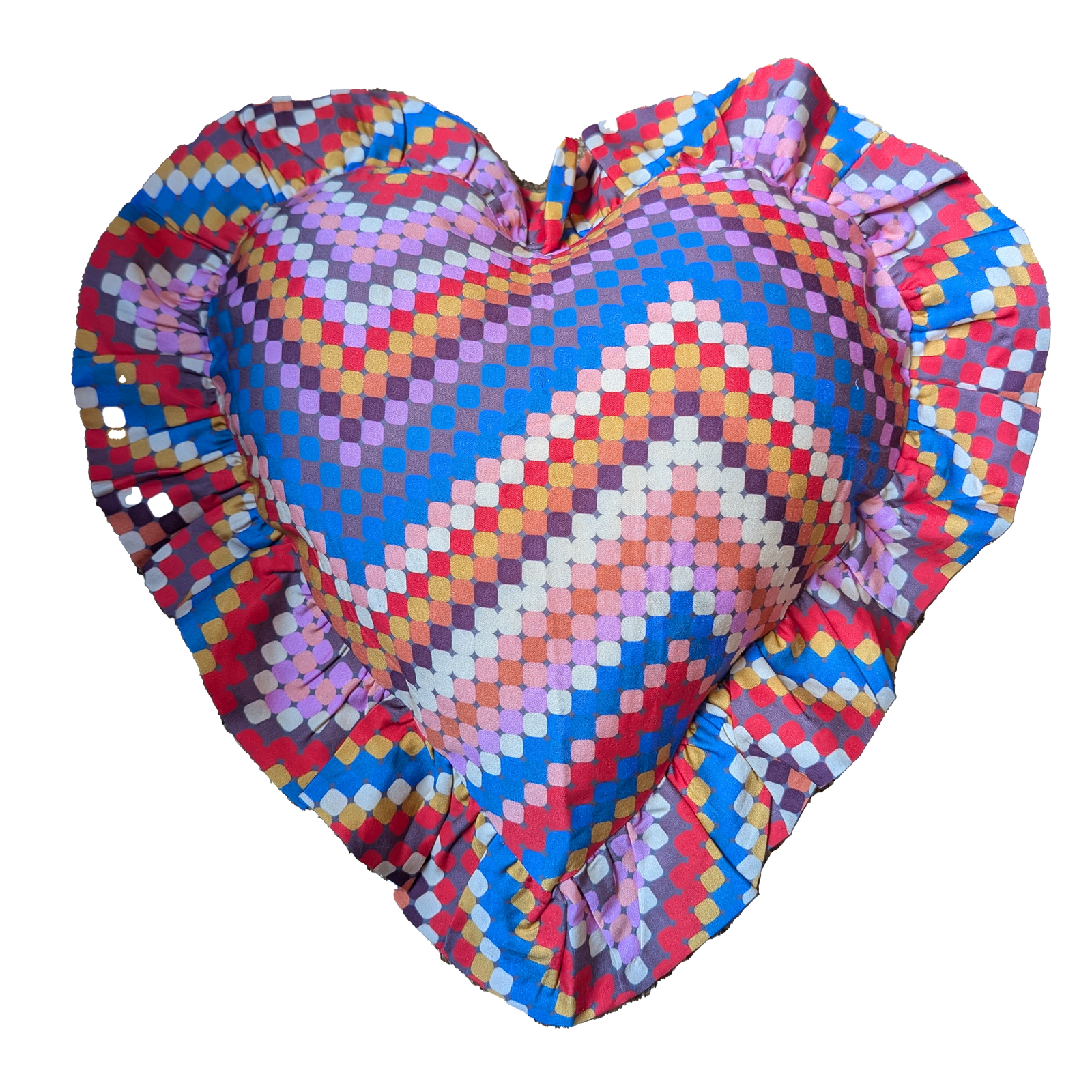Young Hearts Ruffle Cushion in Gloria