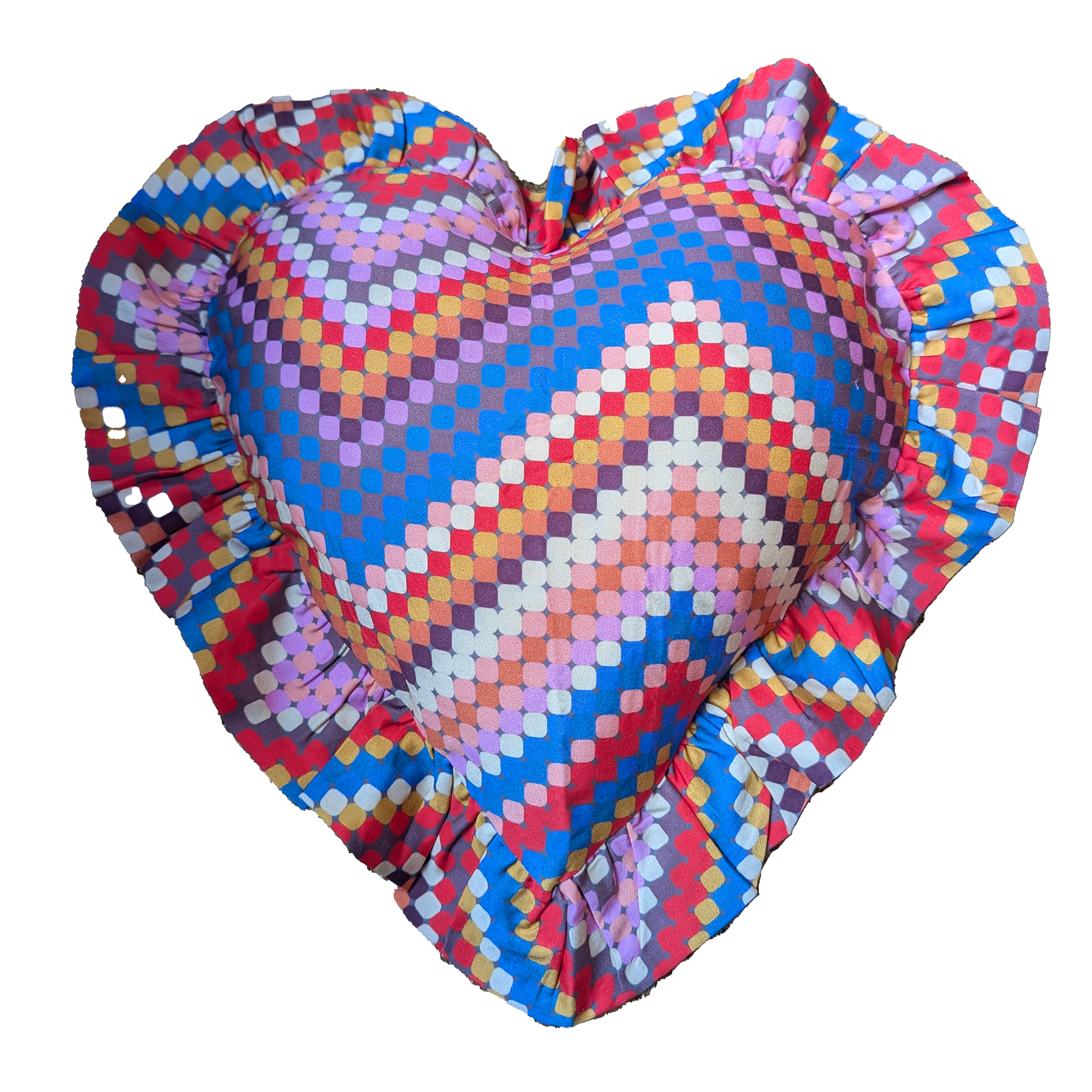 Young Hearts Ruffle Cushion in Gloria