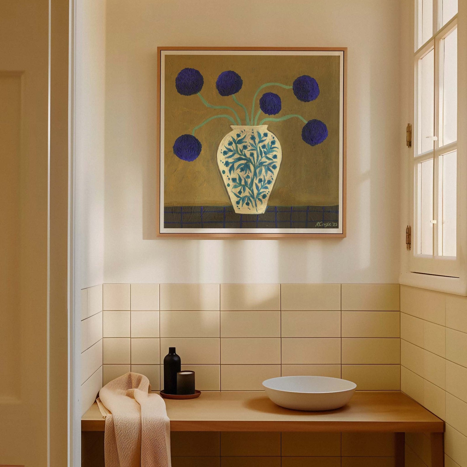 Blue Allium Vase Art Print