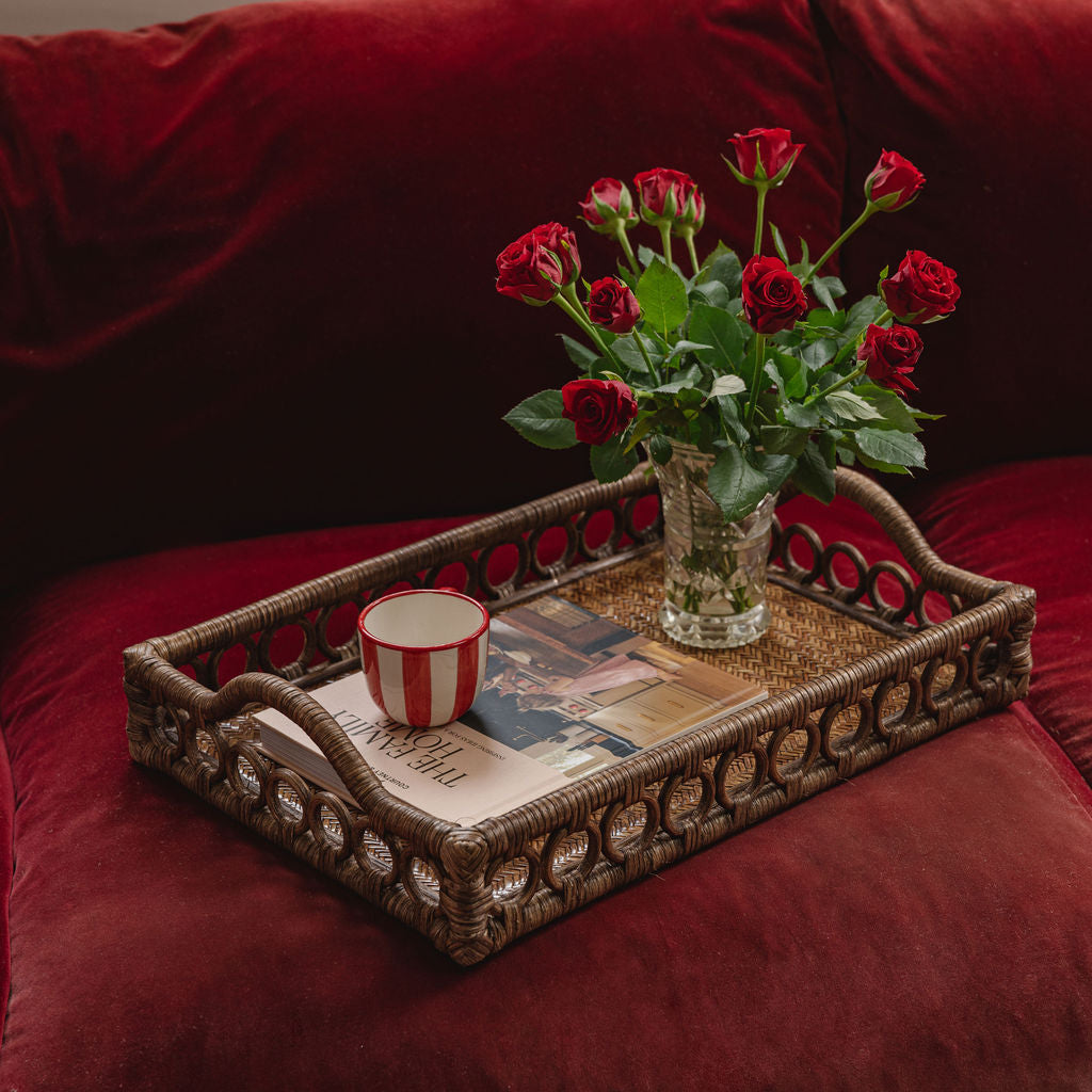 Goldie Rattan Tray, Teak
