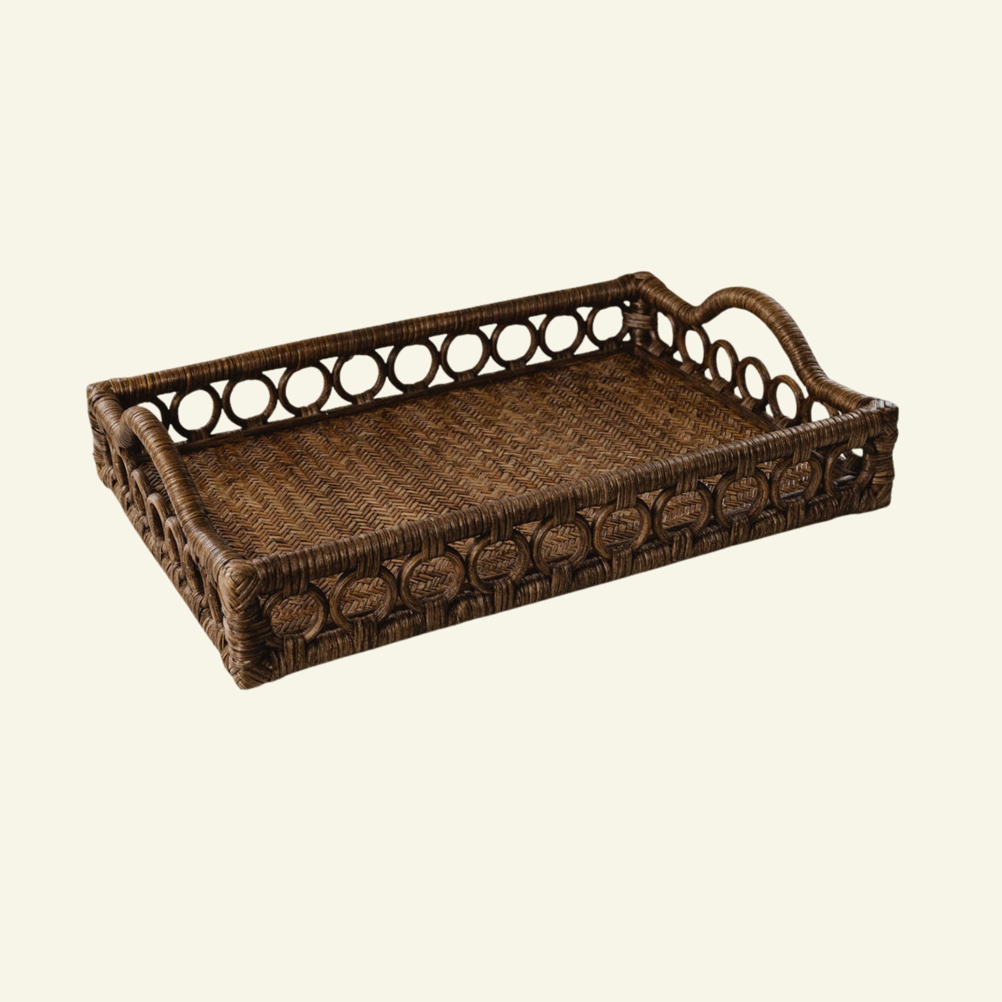 Goldie Rattan Tray, Teak