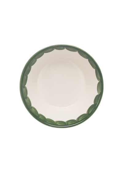 Late Afternoon Green Scallop bowl