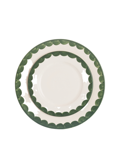 Late Afternoon Green Scallop Plate Set