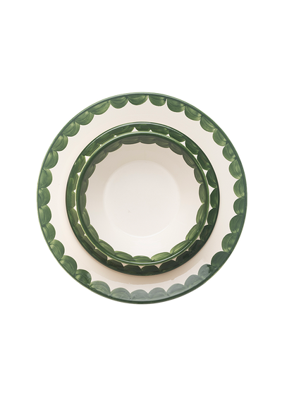 Late Afternoon Green Scallop Dinnerware Set