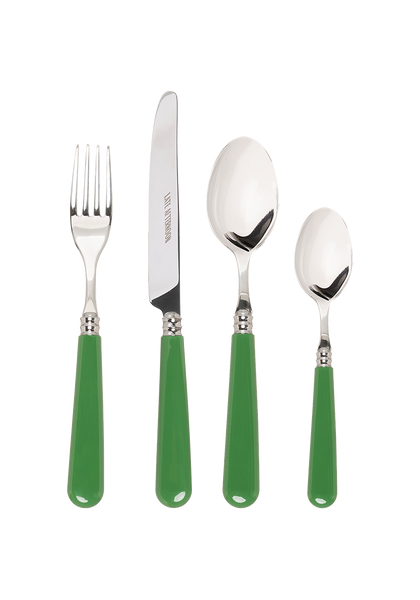 16-Piece Green Cutlery Set