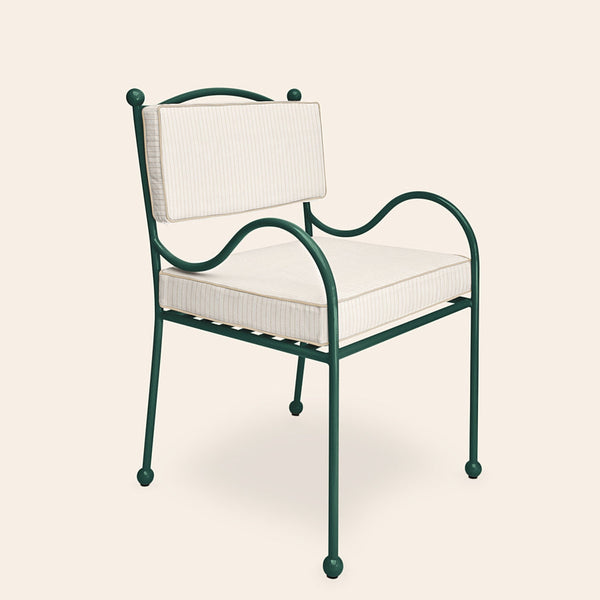 Panarea Armchair in Isola, Cream & Taupe Striped Upholstery