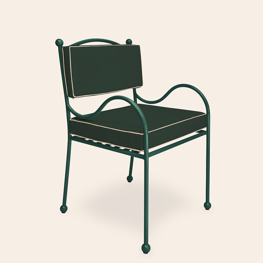 Panarea Armchair in Isola, Green & Cream Upholstery