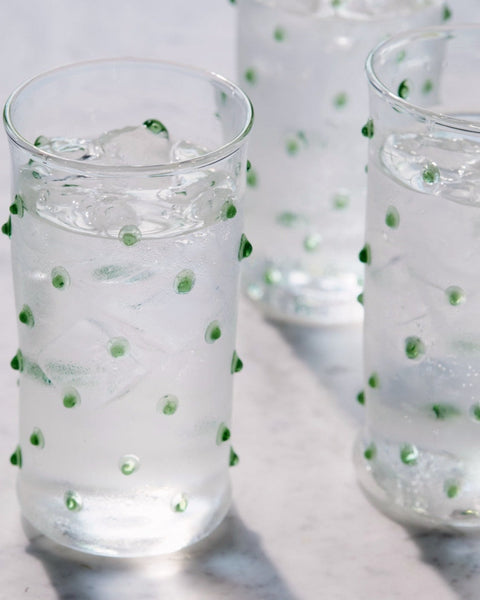Green Pom Highball Glass