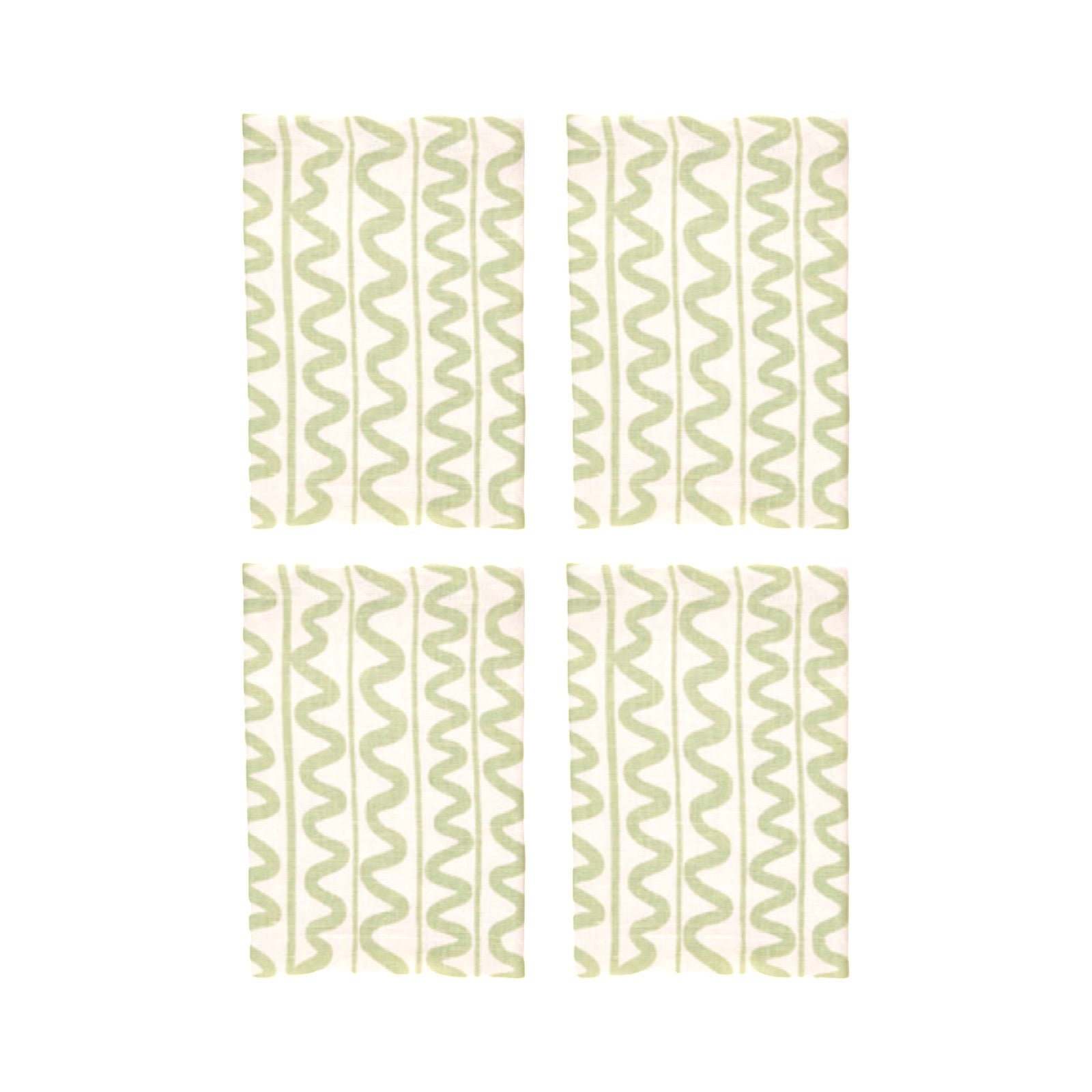 Green Wiggle Linen Napkins Marla primrose 