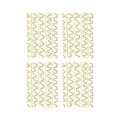 Green Wiggle Linen Napkins Marla primrose 