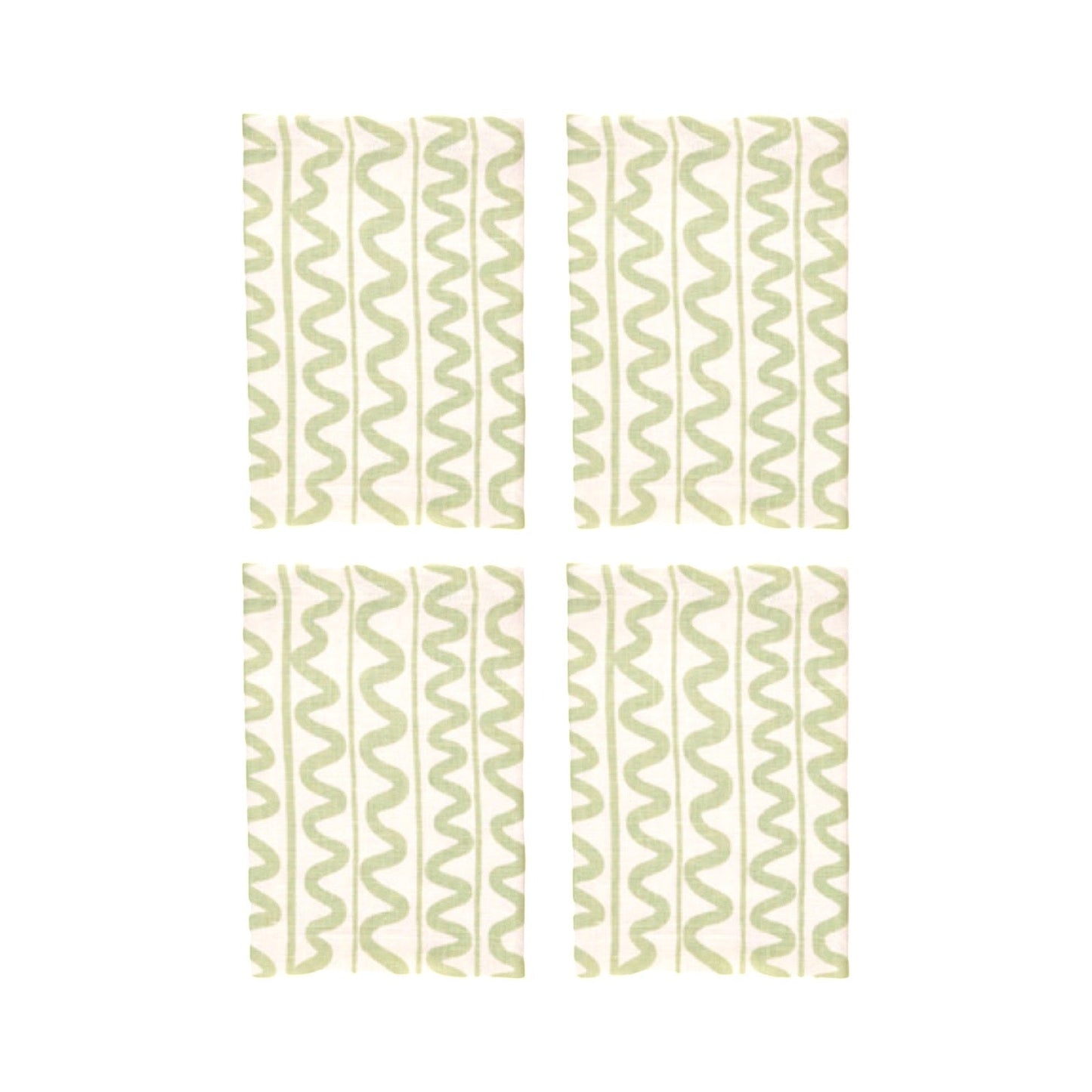 Green Wiggle Linen Napkins Marla primrose 
