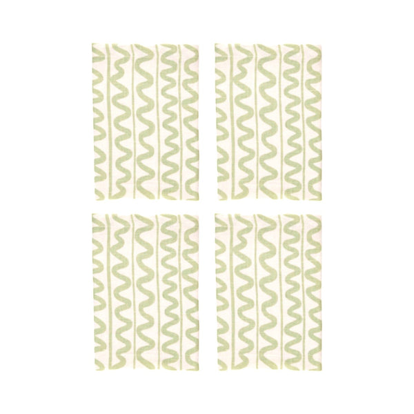 Green Wiggle Linen Napkins Marla primrose 
