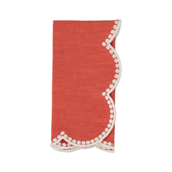 Guardanapo Gotas, Terracota com Branco